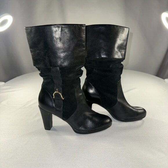 Lauren Ralph Lauren - Genuine Leather Suede Woman’s Heeled Boots Size 6M Classic - Picture 1 of 12